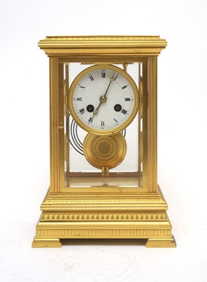 Lot 766 - A 19th C French ormolu cased mantel clock.