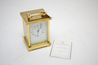 Lot 390 - Matthew Norman brass-cased carriage clock.