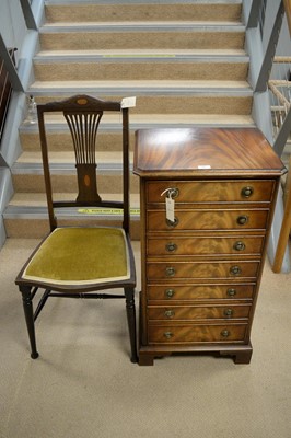 Lot 12 - Mahogany music cabinet; and an Edwardian bedroom chair.