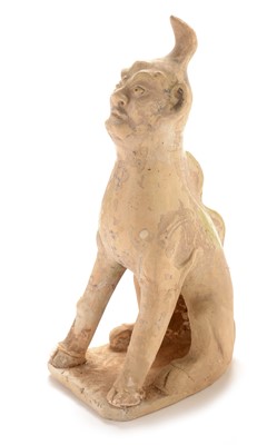 Lot 436 - Chinese terracotta guardian figure