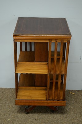 Lot 79 - Edwardian mahogany revolving bookcase.