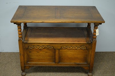 Lot 76 - 20th Century oak monk's bench