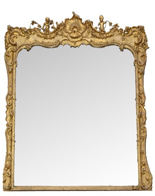 Lot 777 - 19th Century Rococo Revival gilt and gesso wall mirror