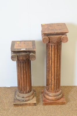 Lot 133 - Two Asian hardwood column stands.