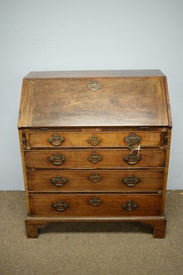 Lot 94 - George III mahogany bureau