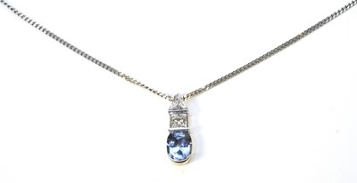 Lot 48 - Sapphire and diamond pendant