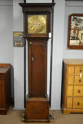 Lot 148 - E Foster - 18th Century oak longcase clock