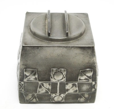 Lot 789 - Archibald Knox for Liberty & Co., London: a pewter 'Tudric' tea caddy and cover