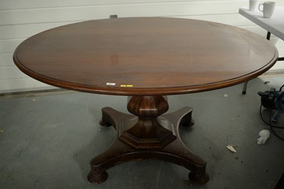 Lot 25 - Victorian mahogany tilt action dining table.