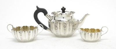 Lot 162 - A Victorian three-piece bachelor's tea service.
