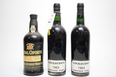 Lot 281 - Three bottles of Port.