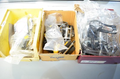 Lot 737 - Pedals, shoe plates and toe clips, various.