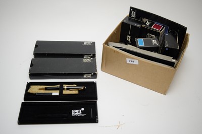 Lot 749 - Two. Montblanc propelling pencils; and sundry bottles of ink.