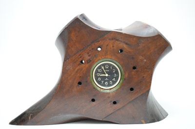 Lot 769 - A Lorus quartz clock set into the boss of a vintage aeroplane propeller.