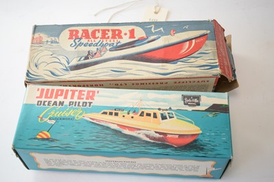Lot 859 - Sutcliffe tinplate clockwork model boats.
