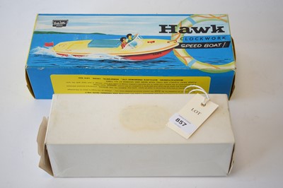 Lot 857 - Sutcliffe tinplate clockwork model boats.