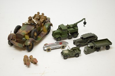 Lot 878 - Hausser and Dinky army vehicles and figures.