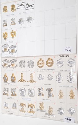 Lot 1149 - A collection of 22 pairs of Cavalry collar badges.
