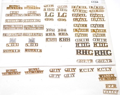 Lot 1158 - A collection of 29 pairs and 3 single Cavalry and Yeomanry shoulder titles.