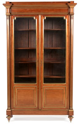 Lot 821 - Late 19th Century French Directoire style breakfront bookcase