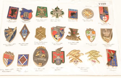 Lot 1180 - A collection of 21 French enamel pocket crests.