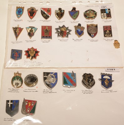 Lot 1181 - A collection of 25 French enamel pocket crests.