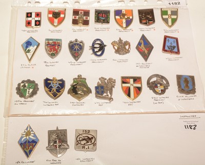 Lot 1182 - A collection of 25 French enamel pocket crests.