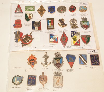 Lot 1185 - A collection of 30 French enamel pocket crests.