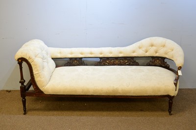 Lot 12 - Edwardian rosewood chaise longue.
