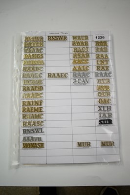 Lot 1226 - A collection of 43 Australian shoulder titles.