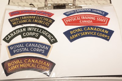 Lot 1241 - An extensive collection of approximately 200 Canadian cloth shoulder titles.