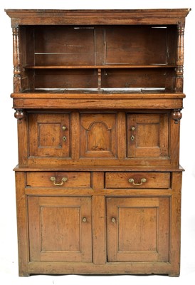 Lot 849 - 17th Century and later oak court cupboard