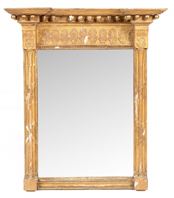 Lot 779 - A 19th C breakfront giltwood pier mirror.