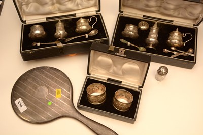 Lot 214 - Silver condiments and other items