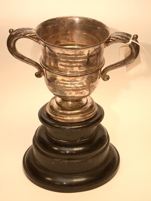 Lot 219 - An early 20th century silver two handled trophy cup