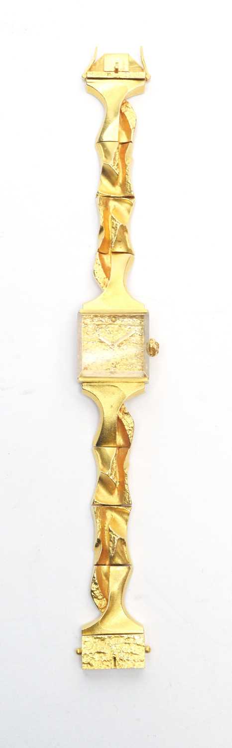 Lot 124 - Lapponia 18ct yellow gold cocktail watch