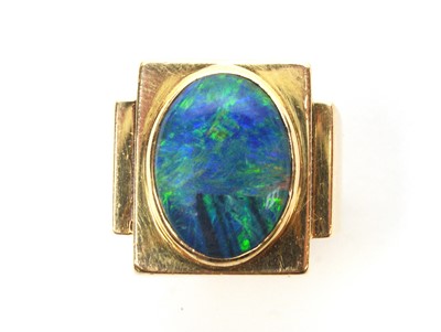 Lot 61 - An opal ring.