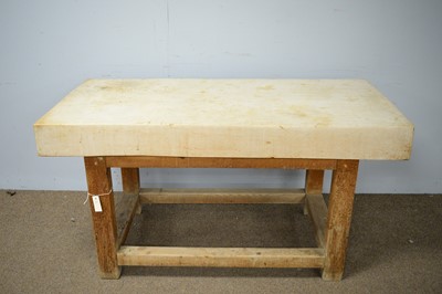 Lot 65 - 20th C pine butcher's block.