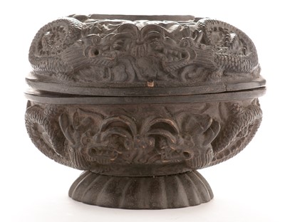Lot 470 - Carved camphor wood box