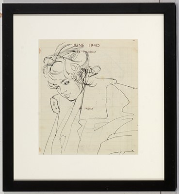 Lot 957 - Studio of Robert Oscar Lenkiewicz - pen and ink