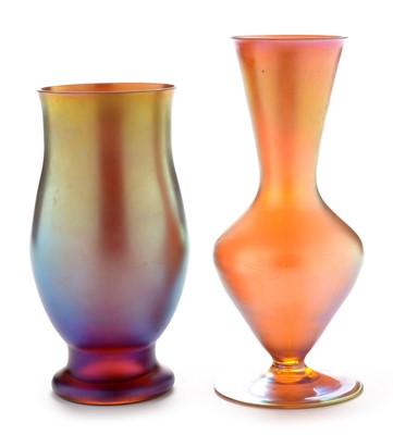 Lot 405 - Two WMF Myra glass vases