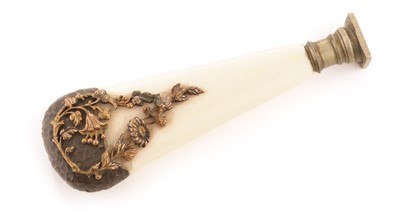 Lot 815 - Art Nouveau bronze and ivory seal