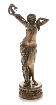 Lot 802 - Franz Bergman Bronze Snake Charmer
