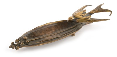 Lot 804 - F.Barbedienne bronze swallow pen tray