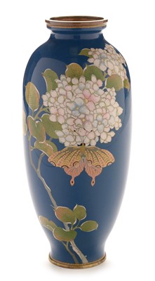 Lot 490 - Japanese cloisonne vase and stand