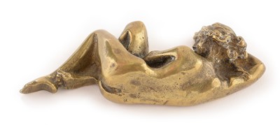 Lot 806 - Small reclining bronze nude