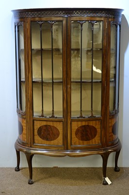 Lot 1 - 20th Century mahogany bowfront display cabinet.