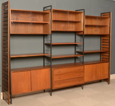Lot 844 - Ladderax by Staples & Co. Ltd: a mid 20th Century teak wall unit