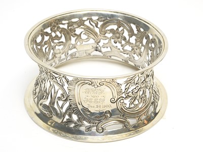 Lot 154 - A late Victorian silver dish or potato ring.