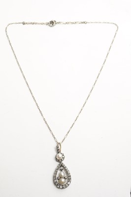 Lot 29 - A Victorian pearl and diamond pendant